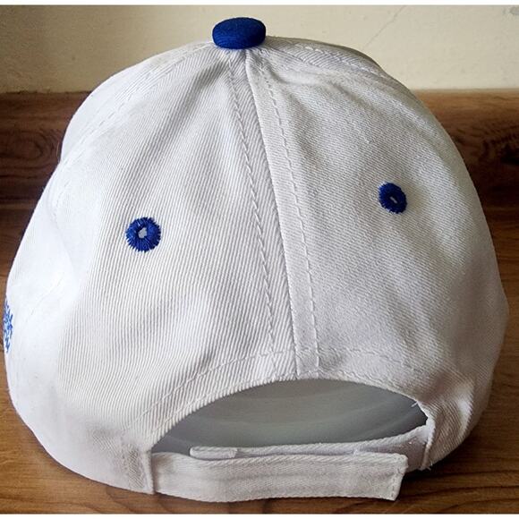 E Royal Credit Union Embroidered Baseball Cap White Blue Adjustable Fitted K - Picture 6 of 10